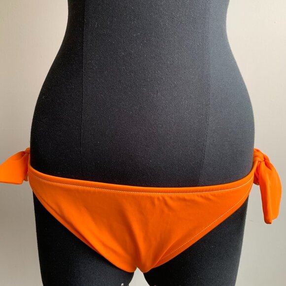 Billabong surf BLUE CRUSH era Vintage bikini solid Orange halter top set RARE - Picture 5 of 8